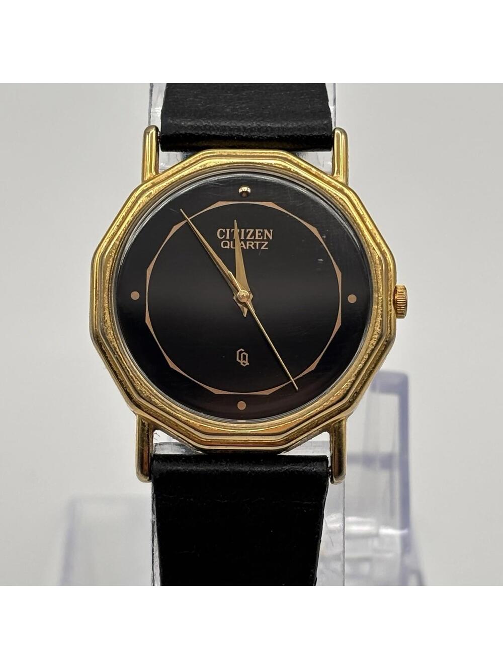Vintage 1980s Citizen Geometric Dodecagon 31mm Watch w/ Black Dial 2030-980603
